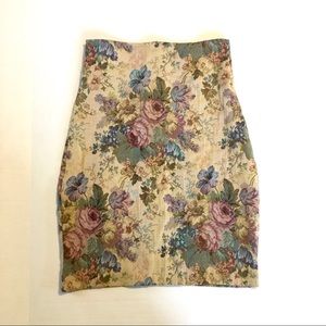 Express high waisted Floral Tapestry Mini pencil